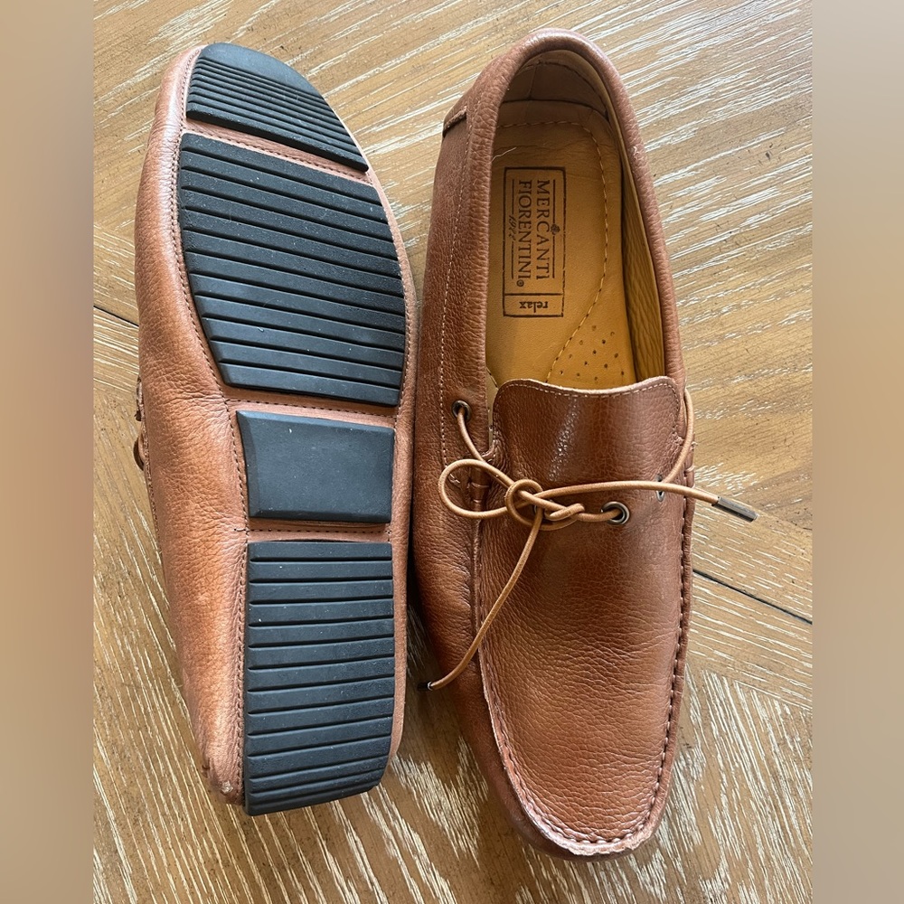 Mercanti Fiorentini Size 12 Brown Brazilian Leather Moc Toe Driving Loafers